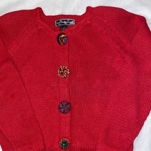 Vintage “New York News” Sweater ~ Small Red   *SOLD*